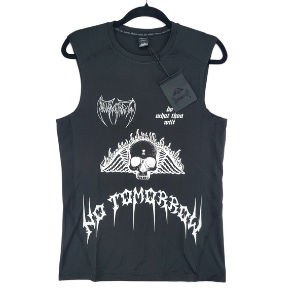 No Tomorrow x Civil Active Skull Muscle Tee L | Death Metal Compression Shirt - Picture 2 of 5